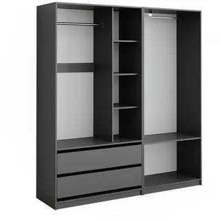 Vicco Kleiderschrank Elmo Anthrazit 180 x 200 cm 2er Set , Holzwerkstoff , 9 Fächer , Rechteckig , 180x200x50 cm , Büromöbel, Büroschränke, Aktenschränke