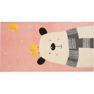 Beliani Kinderteppich TAPAK Rosa 80 x 150 cm Baumwolle