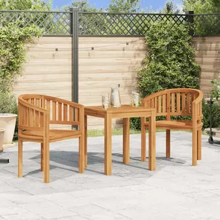 vidaXL Bananenstuhl Massivholz Teak - Braun
