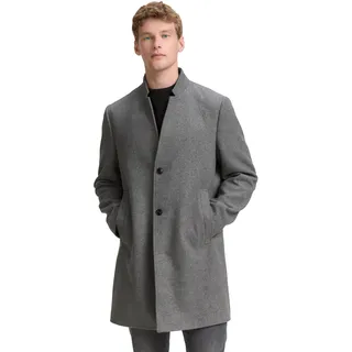 Wolljacke TOM TAILOR DENIM, Herren, Gr. L, beige (light stone grau wool twill), Web, Obermaterial: 75% Polyester, 22% Wolle, 1% Polyacryl, 1% Viskose, 1% sonstige Fasern. Futter: 100% Polyester, unifarben, regular fit ca. Mitte Oberschenkel, Jacken Wolljacke, mit Stehkragen