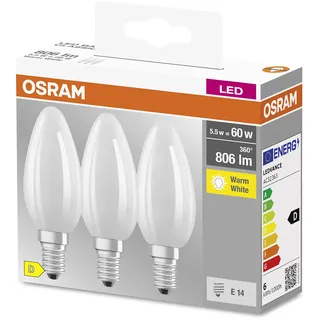 Osram 4058075592551 LED EEK D (A - G) E14 Kerzenform 5.5 W = 60 W Warmweiß (Ø x L) 35 mm x 100 mm 3