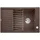 Elon XL 6 S links Einbau von Oben Silgranit cafe Drehknopfventil 780 x 500 mm