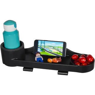 Dooky Kinderwagen Snack Tray, Universal Buggy Tablett, Snack- & Getränkehalter, abnehmbar & verstellbar, einfach zu reinigen, für Kinderwagen & Buggy, Schwarz