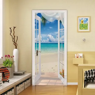 3D Türtapete Selbstklebend Türaufkleber - LANDSCHAFT - Türposter PREMIUM PVC Wasserfest Wandtattoo Für Schlafzimmer Wohnzimmer Tür Dekoration Tapete 90 x 200 cm