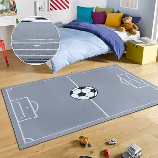 HANSE HOME Estadio Kinderteppich 160 x 220 cm Grau/Schwarz