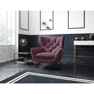 Candy Ohrensessel Beatrice Samt 100 x 106 x 95 cm Rot