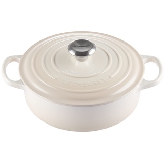 Le Creuset Gourmet Bräter aus Gusseisen, 24 cm, Meringue,