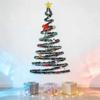 Weihnachtsbaum zum Aufhängen, Weihnachtsbaum an der Wand, Weihnachten Wanddeko, einfacher Aufbau, groß(100 * 200cm)