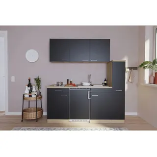 Respekta Küchenzeile 180 cm Schwarz