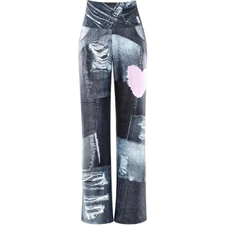 Winshape Sporthose "Functional Comfort Wide Leg Pants CUL105C" mit Patchwork-Print, patchwork grau