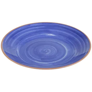 APS 84161 Tablett/Teller LA VIDA, Ø 32 cm, Höhe 3,5 cm, Melamin, blau/Terrakottaoptik