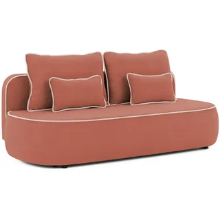 S-Style Möbel Kindersofa Vero im modernen und abgerundeten Design mit Schlaffunktion und Bettkasten aus Rosa Plüschstoff mit hellgrauer Paspel , Kunststoff , Echtholz, Teilmassiv,Birke, Buche , Füllung: Polyetherschaumkern,Polyetherschaumkern,Polyetherschaumkern , 210x90x98 cm , Blauer Engel, Oeko-Tex®, Hergestellt in Europa, FSC Mix , Babymöbel & Kindermöbel, Babyzimmer, Kindersessel & Kindertische