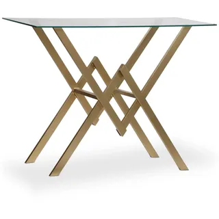 Menzzo Murviel Konsole aus Glas und goldfarbenen Füßen