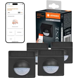 LEDVANCE SMART+ WiFi Outdoor-Bewegungsmelder, IP65, Kunststoff, dunkelgrau, 4-Pack