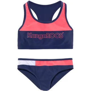 KangaROOS Bustier-Bikini "Energy Kids" im Colourblocking-Design, marine, pink, weiß