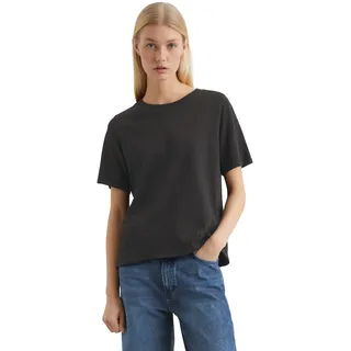 T-Shirt MARC O'POLO DENIM, Damen, Gr. L, schwarz, Jersey, Obermaterial: 100% Baumwolle, loose fit, Rundhals, Shirts T-Shirt, im cleanen Basic-Look