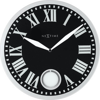 Nextime Wanduhr - 43 x 4.2 cm - Glas - Schwarz - 'Romana'