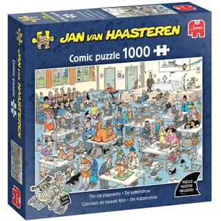JUMBO Spiele Jan van Haasteren - Die Katzenshow, 1000 Teile Puzzle, Puzzle für Erwachsene