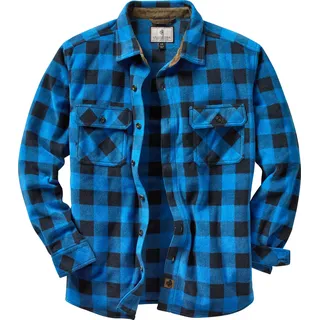 Legendary Whitetails Herren Standard Navigator Fleece-Hemd mit Knopfleiste, Liberty Buffalo Plaid Blue, Größe 4XL hoch