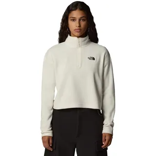 The North Face NF0A855N4HP W 100 Glacier Cropped 1/4 Zip Sweatshirt Damen White Dune-NPF Größe L