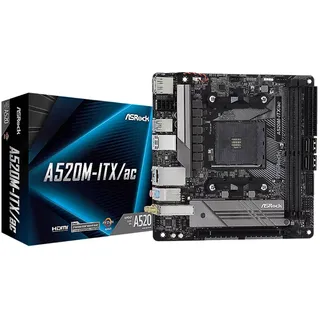 ASRock A520M-ITX/AC Mainboard - AMD A520 - AM4 - DDR4 - Mini-ITX