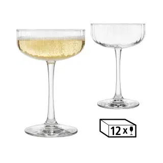 LIBBEY Trinkglas Coupe LINEAR, 251 ml, Stilvolle Trinkgläser für Zuhause und Bars, 1 Karton = 12 Stück