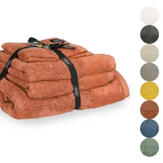 Schöner Wohnen Handtuch SET Sense , Rostfarben , Textil , 50x100 cm , Oeko-Tex® Standard 100 , Heimtextilien, Badtextilien, Handtuchsets