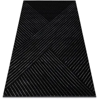 rugsX Teppich Emerald 160/220 cm , Schwarz , Textil , Rechteckig , 160x220 cm , Teppiche und Böden, Teppiche