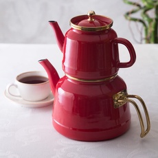 Bild von Troy Rot Teekannen Set, Caydanlık, Tee, Tea, Tea Maker Türkische Teekanne, Tea Pot, Turkischer Teekocher, Wasserkocher und Teekocher