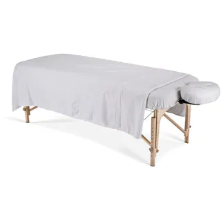 EARTHLITE Massagetisch Bezug Set Flanell (3-teilig) - Knitterfrei & Warm, Laken, Spannbettlaken & Kopfstützenbezug für Massageliegen
