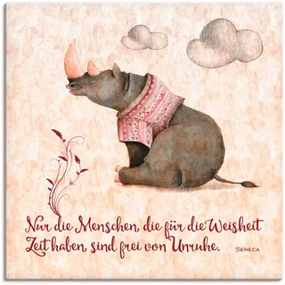 Artland Leinwandbild "Lebensweisheit Zeit" Tiere 1 Stk. tlg. auf Holzrahmen gespannt, farbe bild(er): naturfarben
