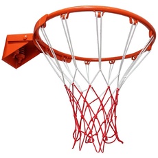 Aoneky Basketballkorb Φ45 cm mit mit Nylonnetz und 2 Druckfedern, 18mm massivem Stahlring, Basketballring Wandmontage für Garten Indoor-Outdoor-Basketballtraining