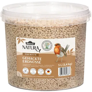Dehner Natura Premium Wildvogelfutter, gehackte Erdnüsse schalenfrei, Ganzjahresfutter proteinreich / energiereich, hochwertiges Vogelfutter für Wildvögel, 3.4 kg