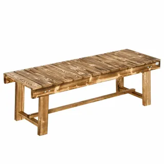 Outsunny Gartenbank, 2-Sitzer Holzbank, Gartenmöbel, Rustikale Bank, Massivholz, Dunkelbraun , 38x35x110 cm , Gartenmöbel, Gartenbänke