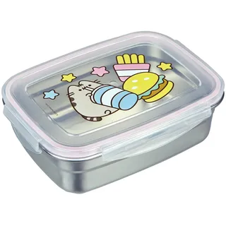 Undercover - Pusheen Brotdose mit Gummidichtung - aus Edelstahl - 550 ml Fassungsvermögen - Sandwichbox Schule - Brotzeitdose für Kinder - Lunchbox