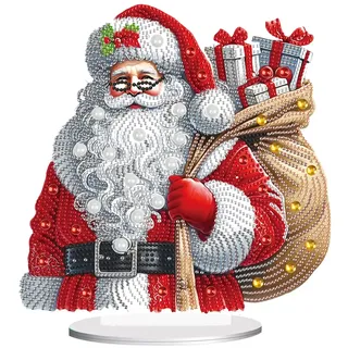 JICFDAO Diamond Painting Weihnachten Tischdeko 240x246mm DIY Weihnachtsmann Diamond Painting Ornamente Diamant Malerei Ornamente Speziell geformter Kristall Weihnachts Tischdeko Christmas Decorations