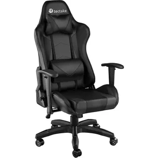 tectake Racing-Gamingstuhl Twink, Belastbarkeit 120 kg, schwarz , Schwarz , Textil , 68x125x69 cm , Büromöbel, Bürostühle, Gaming-Sessel