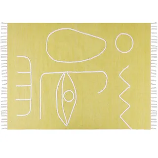 Beliani Yavu Outdoor-Teppich 140 x 200 cm Gelb