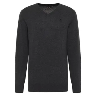 DreiMaster Klassik Men's Basic Feinstrickpullover Pullover Sweater, DUNKELGRAU Melange, Small