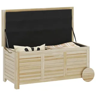 Outsunny Auflagenbox 185 L Stauraum Wasserdicht Gartenbox mit Rollen Holz wetterfest UV-beständig Kissenbox Aufbewahrungsbox Naturholz
