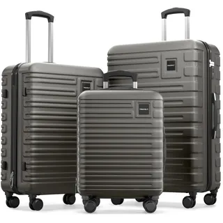 Travely Polycarbonat Koffer Set 77cm, 67cm, Handgepäck Koffer in einem Set, Sehr robuste Reisekoffer mit sanften Rollen & TSA Schloss, Reisekoffer