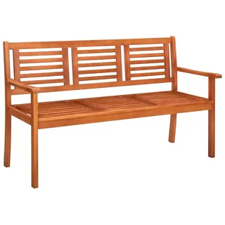 vidaXL 3-Sitzer-Gartenbank mit Auflage 150 cm Massivholz Eukalyptus - Braun