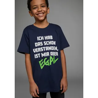 T-Shirt KIDSWORLD "ICH HAB DAS SCHON VERSTANDEN...", Jungen, Gr. 152/158, blau (marine), Jersey, Obermaterial: 100% Baumwolle, bedruckt, Basic, Basic, Rundhals, Shirts T-Shirt, Kurzarm, Basic-Passform, bedruckt, Rundhalsausschnitt