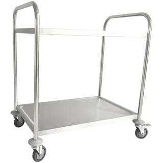 STIER Edelstahl-Servierwagen mit 2 Etagen