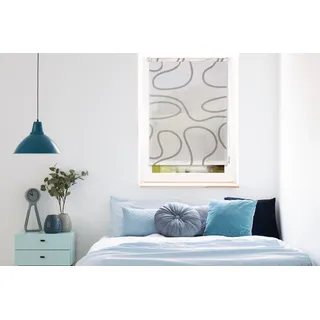 mydeco Seitenzugrollo »Win move« Lichtschutz Sichtschutz ohne Bohren freihängend mit stylischem Muster, grau