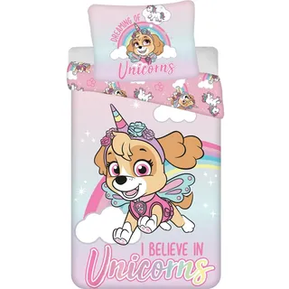 Paw Patrol I Believe in Unicorns Blau 140 x 200 cm + 70 x 90 cm