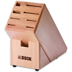 F. DICK Holzmesserblock (ohne Messer/Kochwerkzeuge, mit Sieben FŠchern, inkl. Fach fŸr Schere + Wetzstahl, Ma§e 26x9,5x22 cm) 88070010