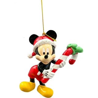 Disney Weihnachtsanhänger Mickey mit Zuckerstange 9 cm Mehrfarbig