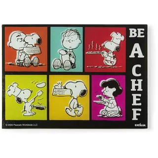 Excelsa Peanuts Be Küchenbrett, bruchsicheres Glas, 25 x 35 cm