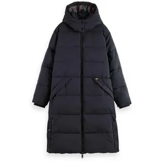 Scotch & Soda Damen Water Repellent Longer Length Puffer Coat Steppmantel, Evening Black 6647, 36